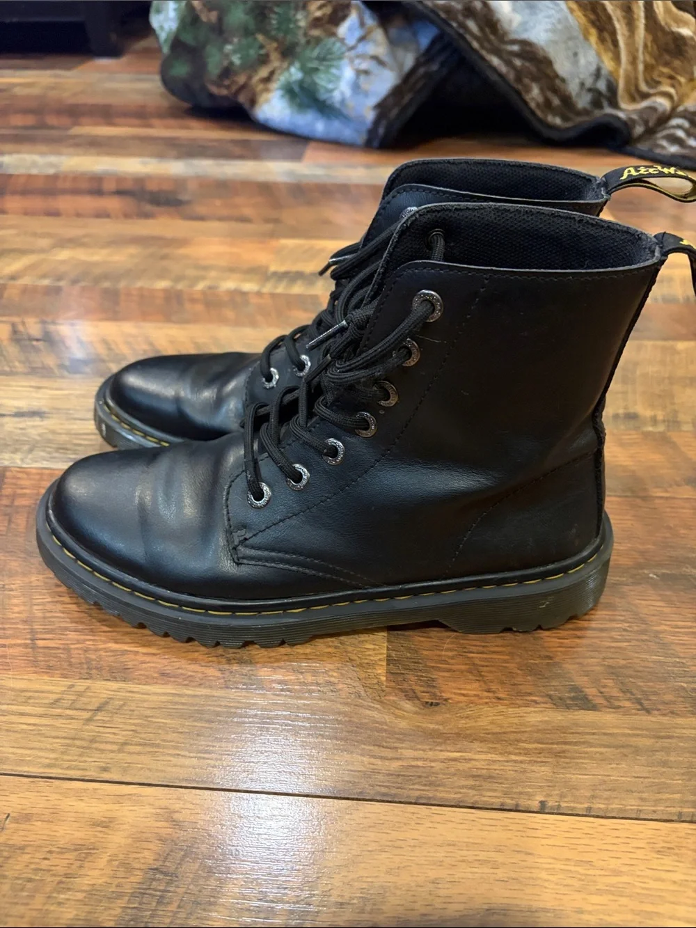 Dr. Marten Black Leather Lace-Up Boots